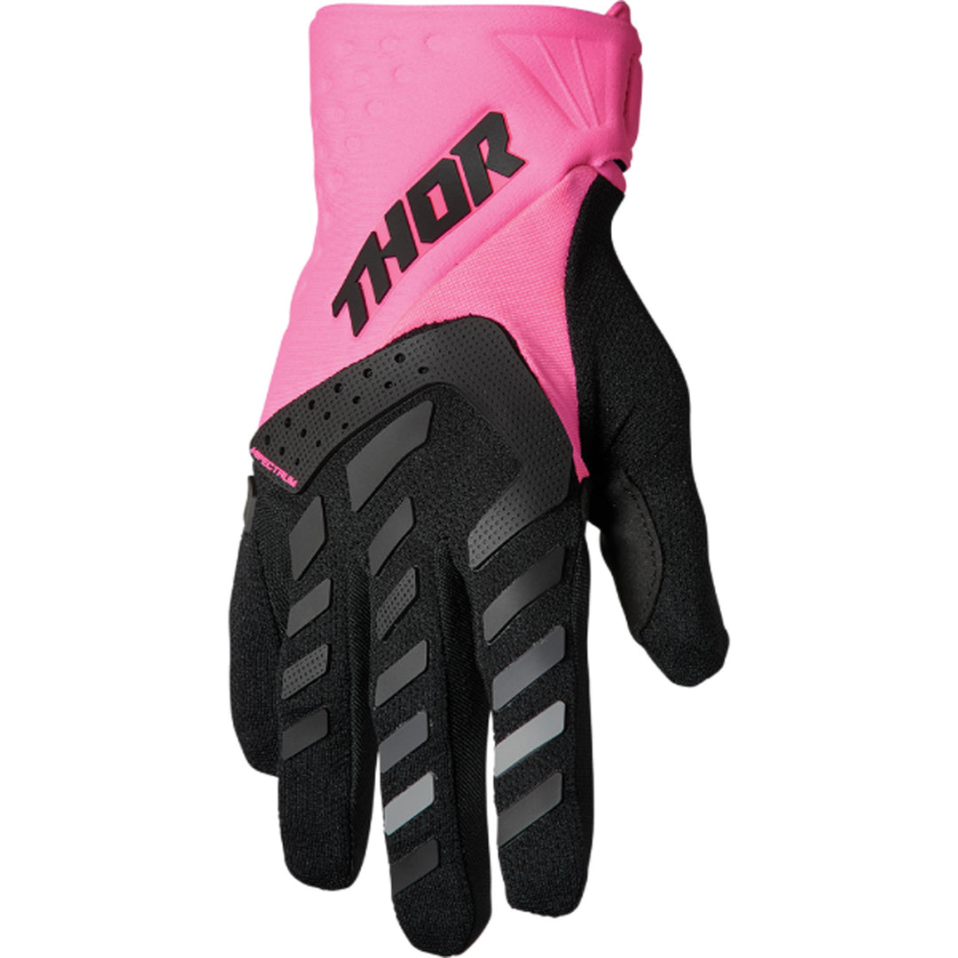 THOR Women's Spectrum Gloves Fluo Pink/Black - Back of Hand View
