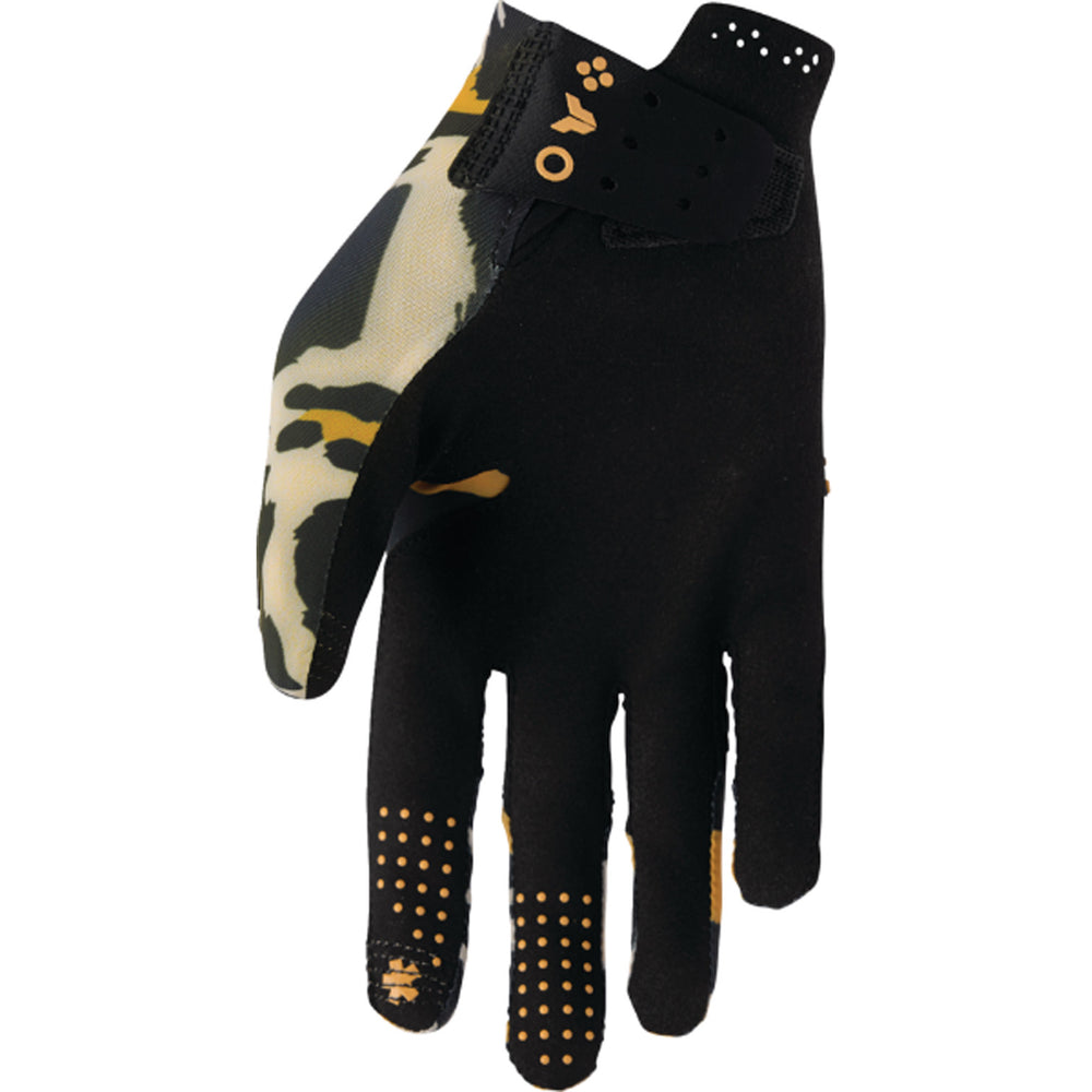 THOR Women's SPORTMODE Cheetah Gloves Tan/Black - Palm View