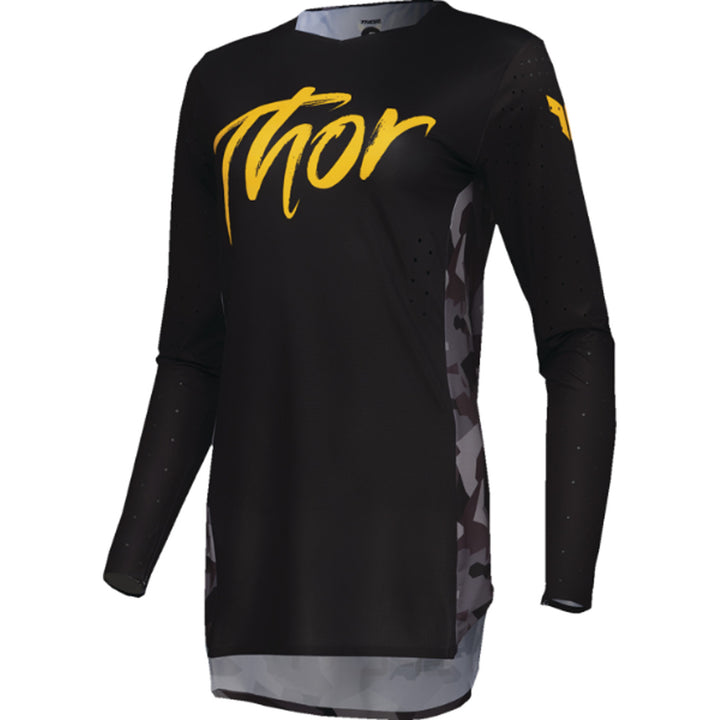 THOR Women's SPORTMODE Shadow Jersey Black - Front Left Side View