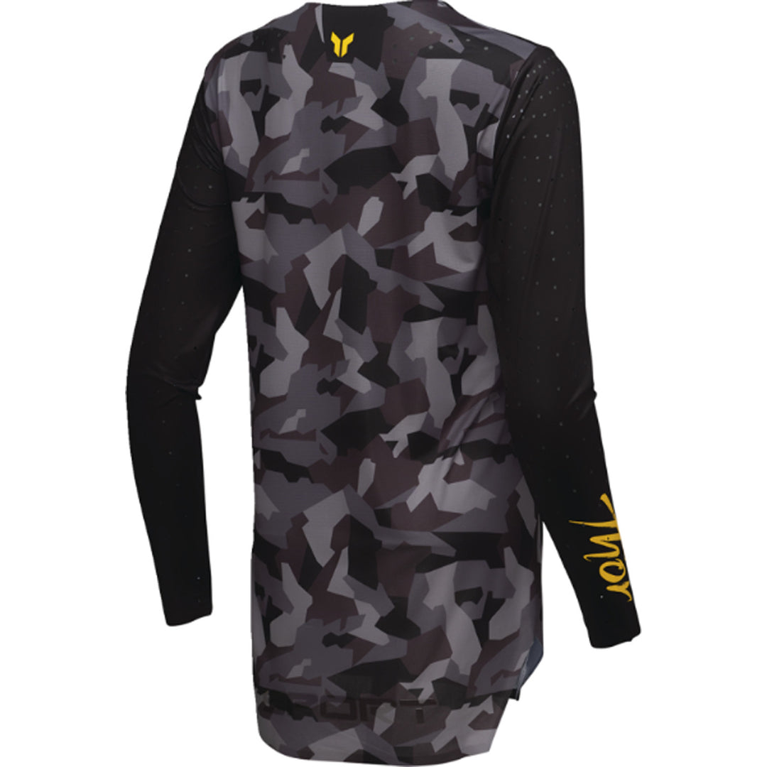 THOR Women's SPORTMODE Shadow Jersey Black - Rear Right Side View