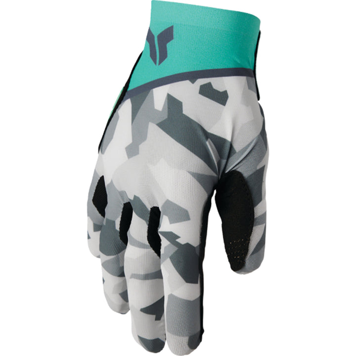 THOR Women's SPORTMODE Shadow Gloves Teal - Back of Hand View