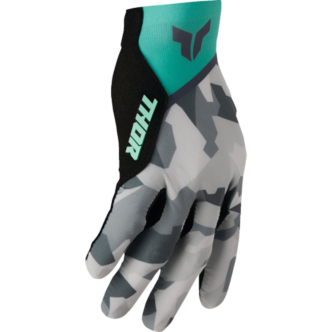 THOR Women's SPORTMODE Shadow Gloves Teal - Side Back of Hand View
