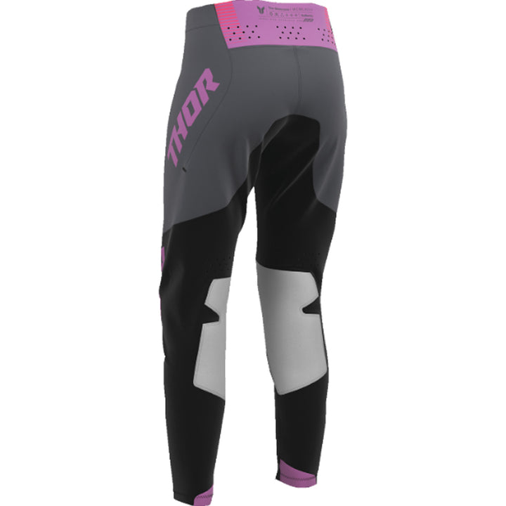 THOR Women's SPORTMODE Velocity Pants Black/Orchid - Rear Left Side View