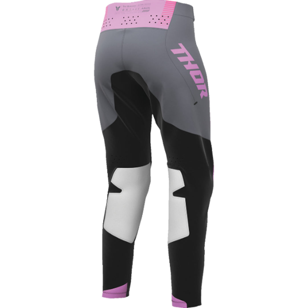 THOR Women's SPORTMODE Velocity Pants Black/Orchid - Rear Right Side View