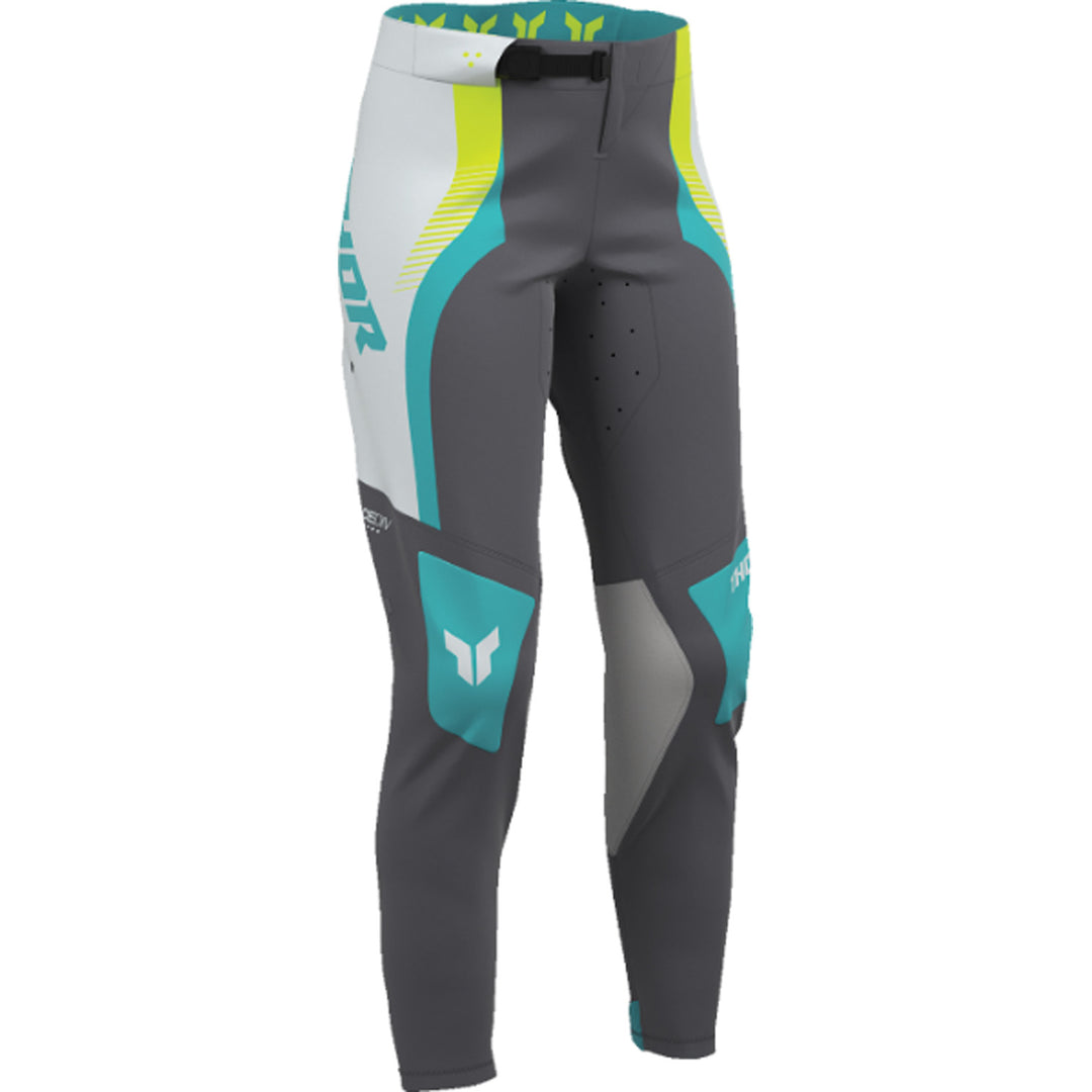 THOR Women's SPORTMODE Velocity Pants Gray/Aqua - Front Right Side View