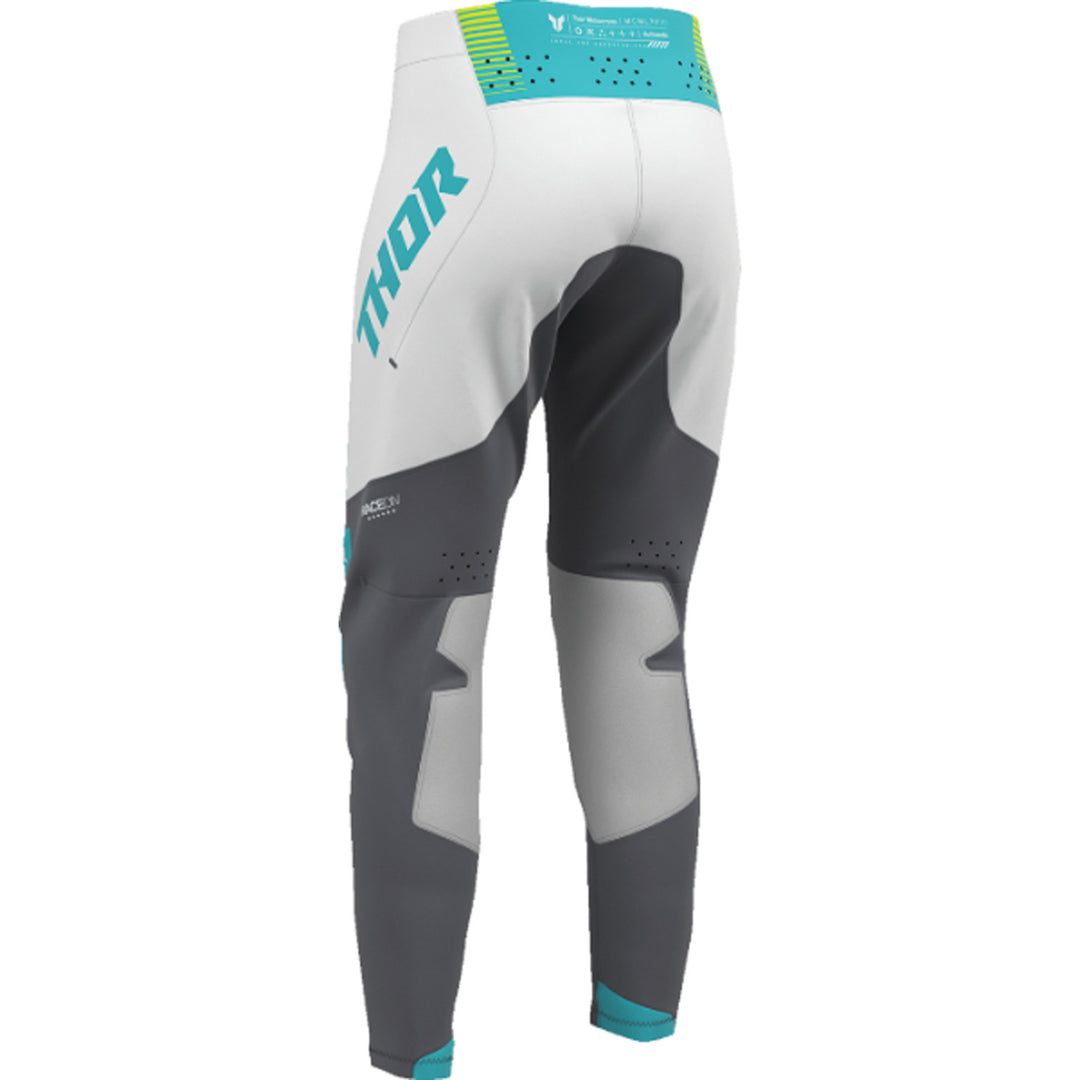 THOR Women's SPORTMODE Velocity Pants Gray/Aqua - Rear Left Side View