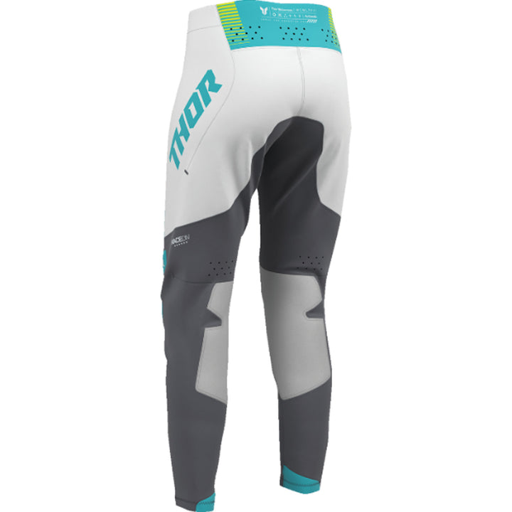 THOR Women's SPORTMODE Velocity Pants Gray/Aqua - Rear Left Side View