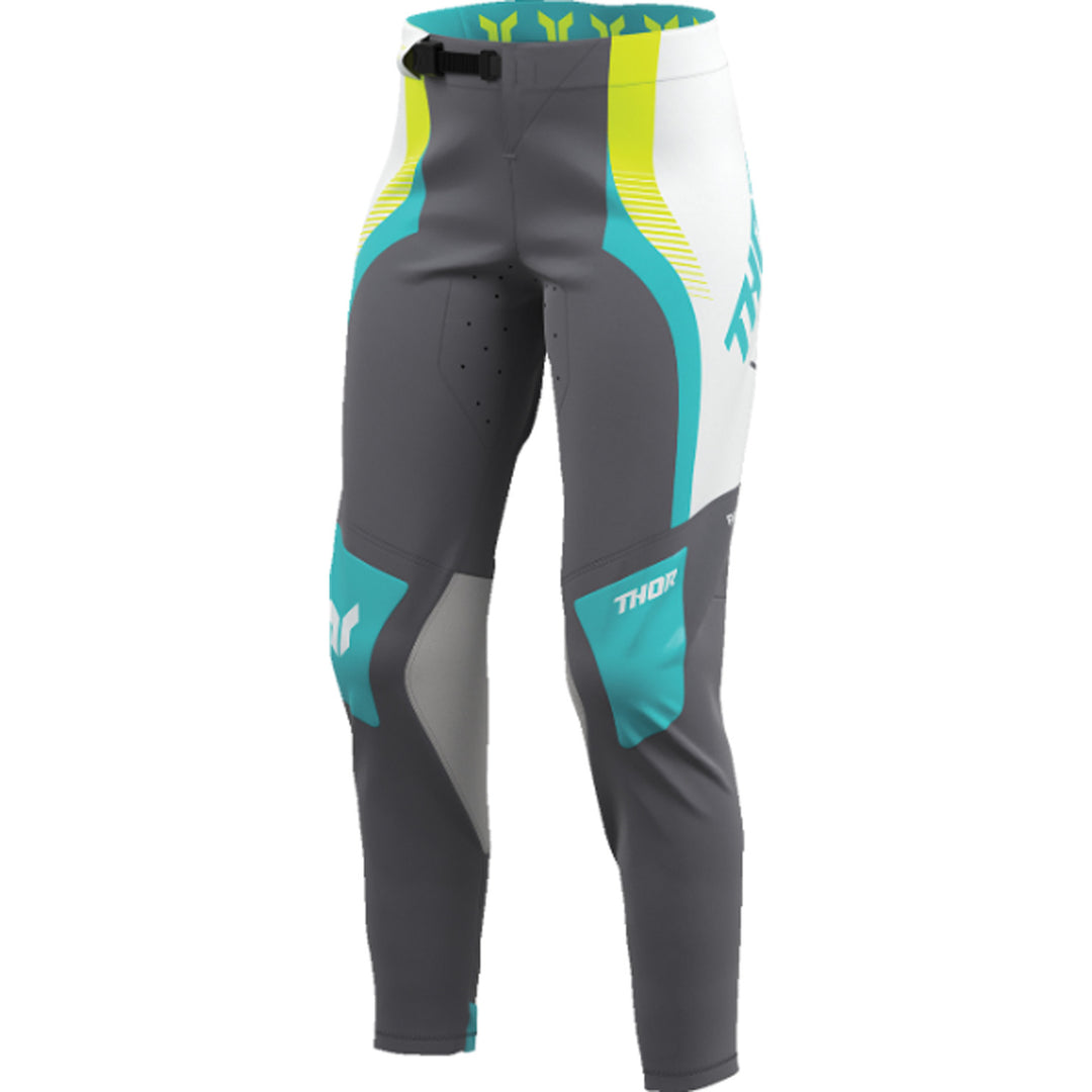 THOR Women's SPORTMODE Velocity Pants Gray/Aqua - Front Left Side View