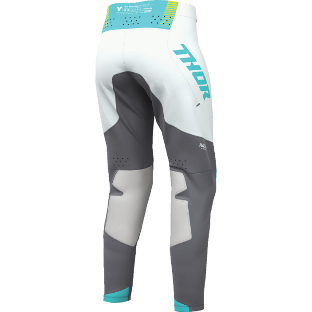 THOR Women's SPORTMODE Velocity Pants Gray/Aqua - Rear Right Side View