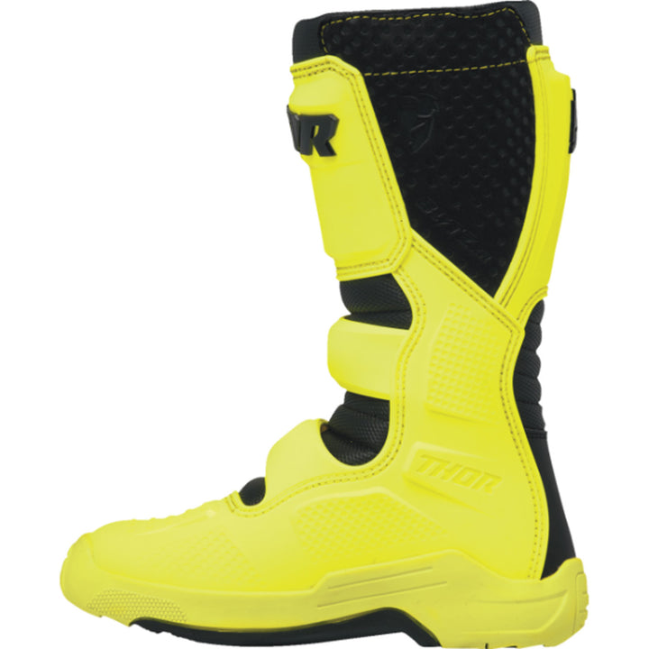 THOR Youth Blitz XR Boots Acid/Black - Inner Side View