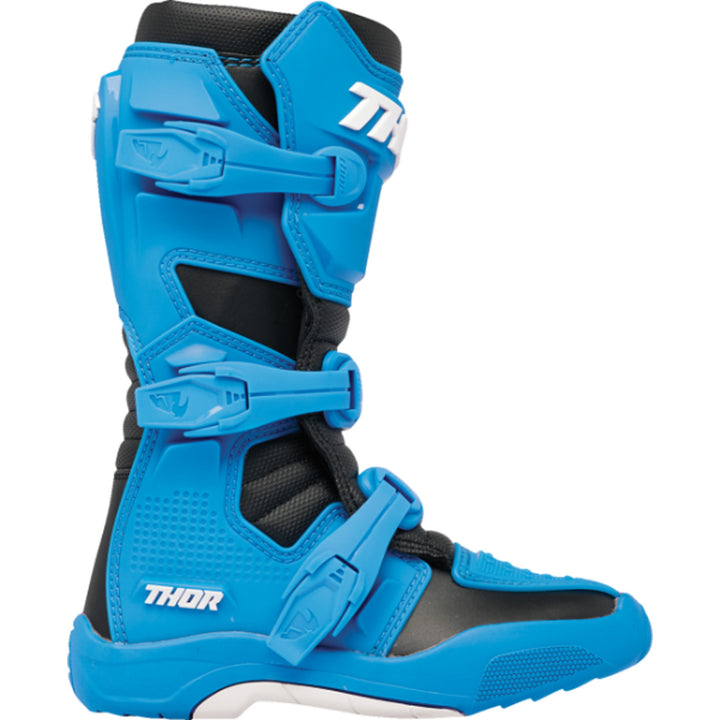 THOR Youth Blitz XR Boots Black/Blue - Outer Side View