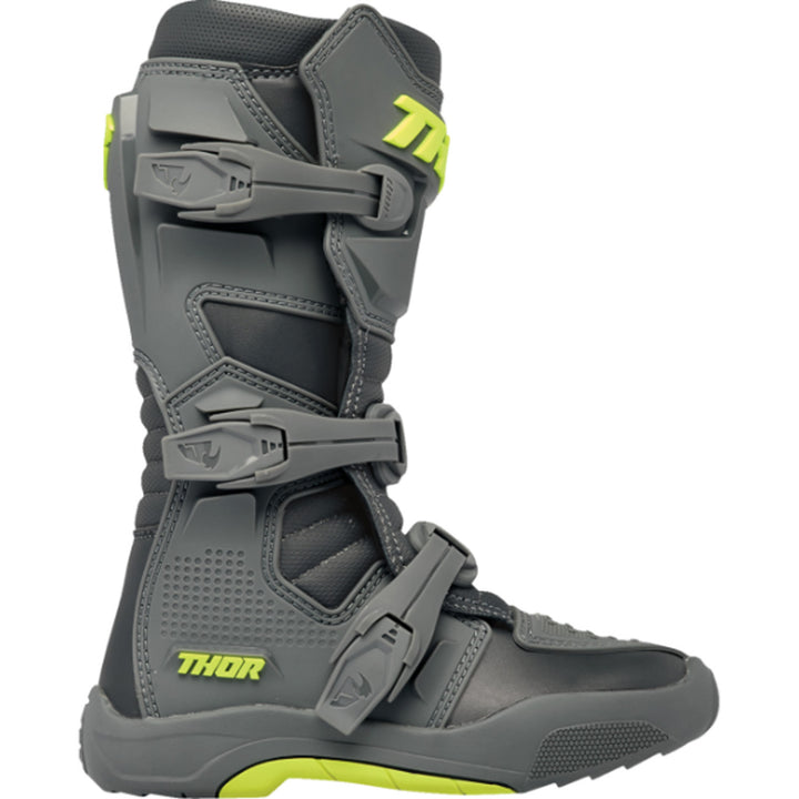 THOR Youth Blitz XR Boots Gray/Charcoal - Outer Side View
