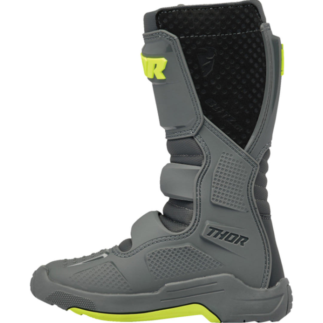 THOR Youth Blitz XR Boots Gray/Charcoal - Inner Side View