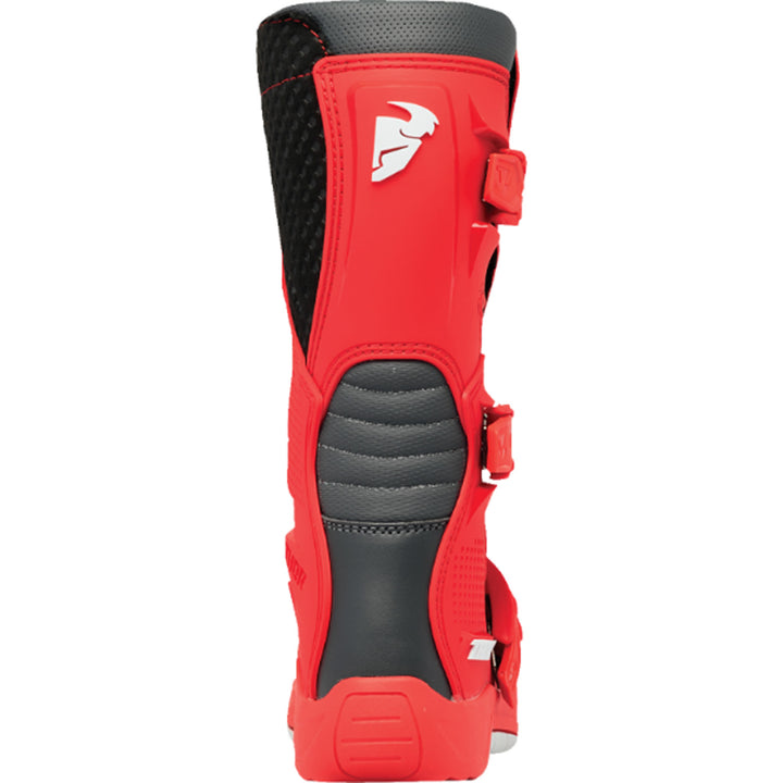 THOR Youth Blitz XR Boots Red/Charcoal - Rear View