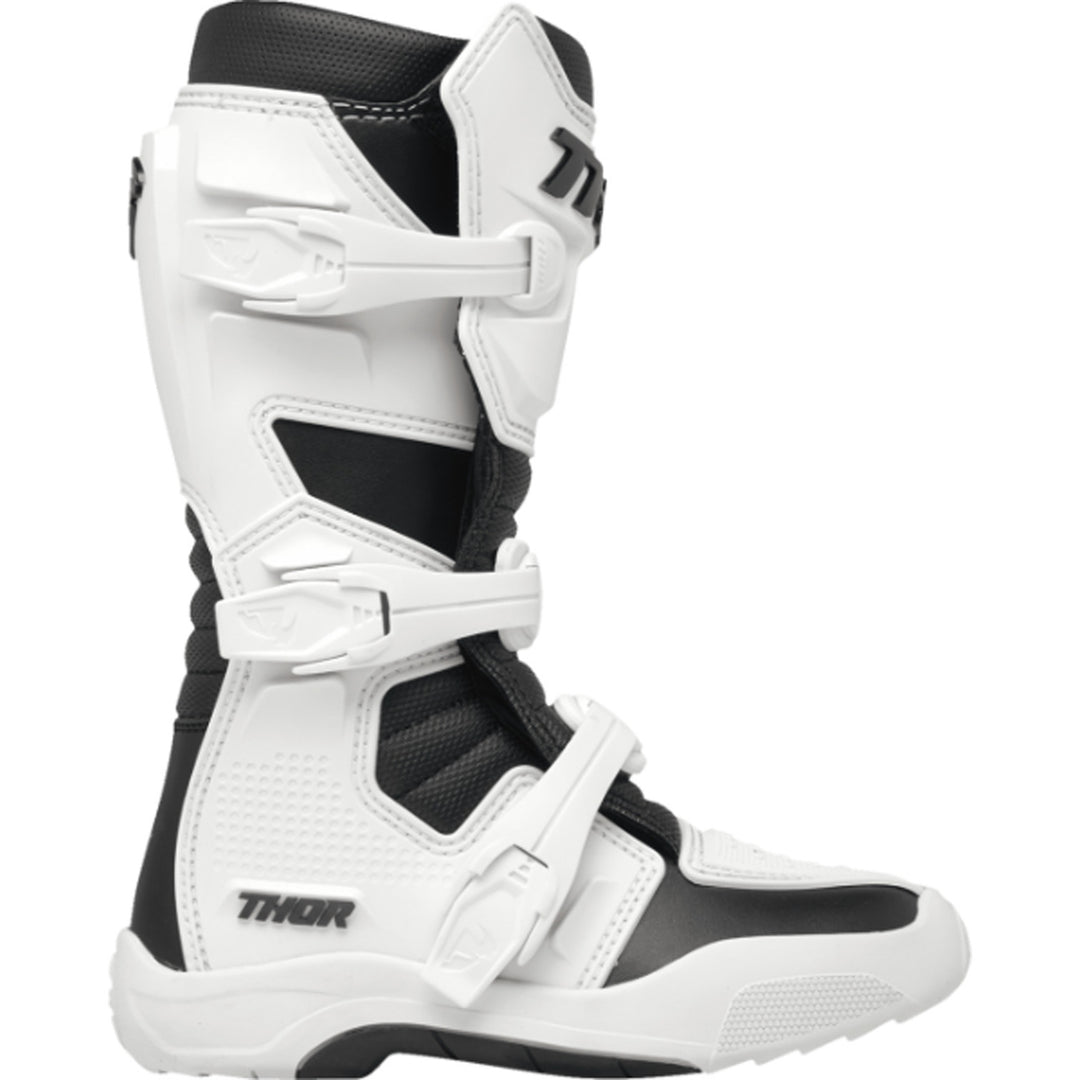 THOR Youth Blitz XR Boots White/Black - Outer Side View