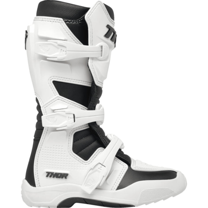 THOR Youth Blitz XR Boots White/Black - Outer Side View