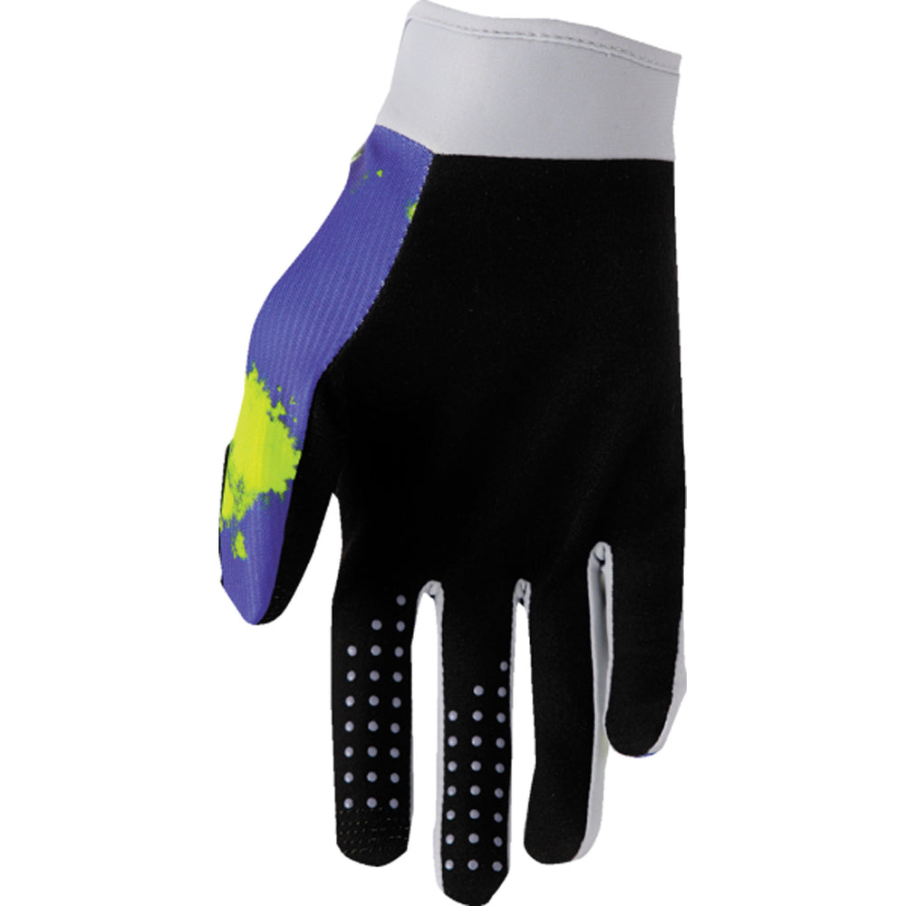 THOR Youth LAUNCHMODE Bleach Gloves Gray/Acid - Palm View