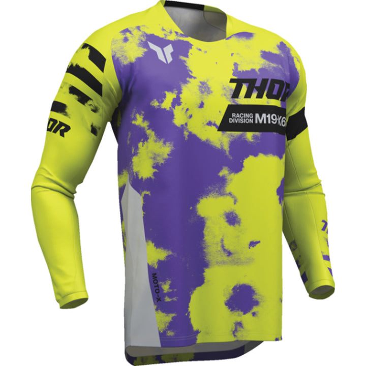 THOR Youth LAUNCHMODE Bleach Jersey Gray/Acid - Front Right Side View