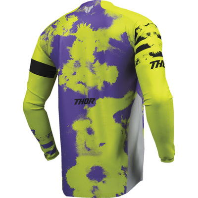 THOR Youth LAUNCHMODE Bleach Jersey Gray/Acid - Rear Right Side View