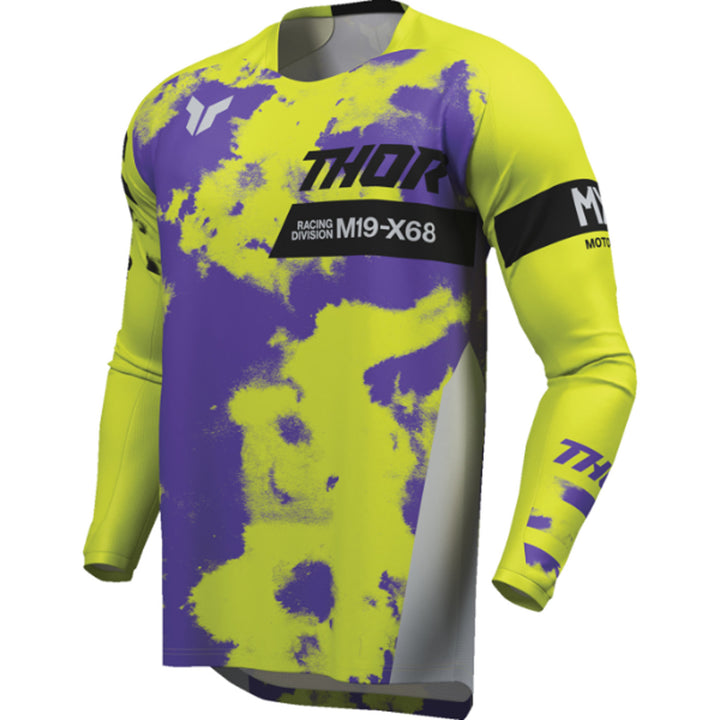 THOR Youth LAUNCHMODE Bleach Jersey Gray/Acid - Front Left Side View