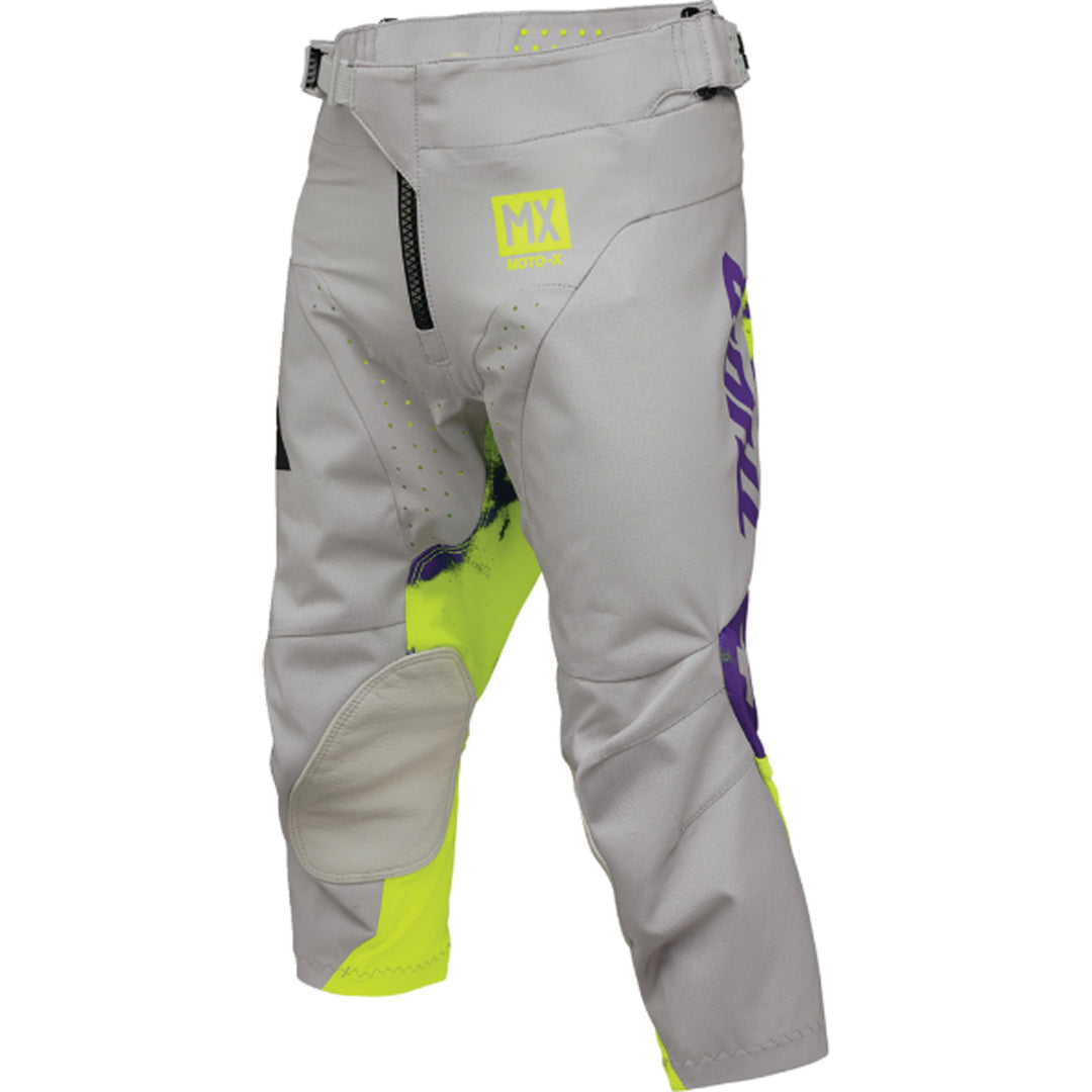 THOR Youth LAUNCHMODE Bleach Pants Gray/Acid - Front Left Side View