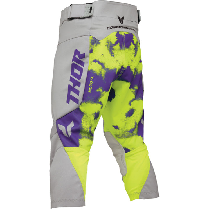 THOR Youth LAUNCHMODE Bleach Pants Gray/Acid - Rear Left Side View