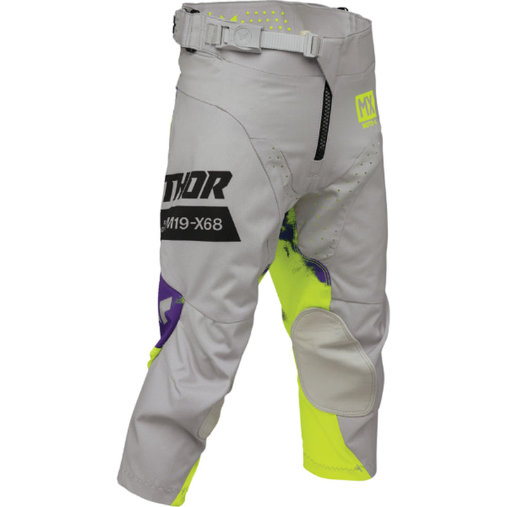 THOR Youth LAUNCHMODE Bleach Pants Gray/Acid - Front Right Side View