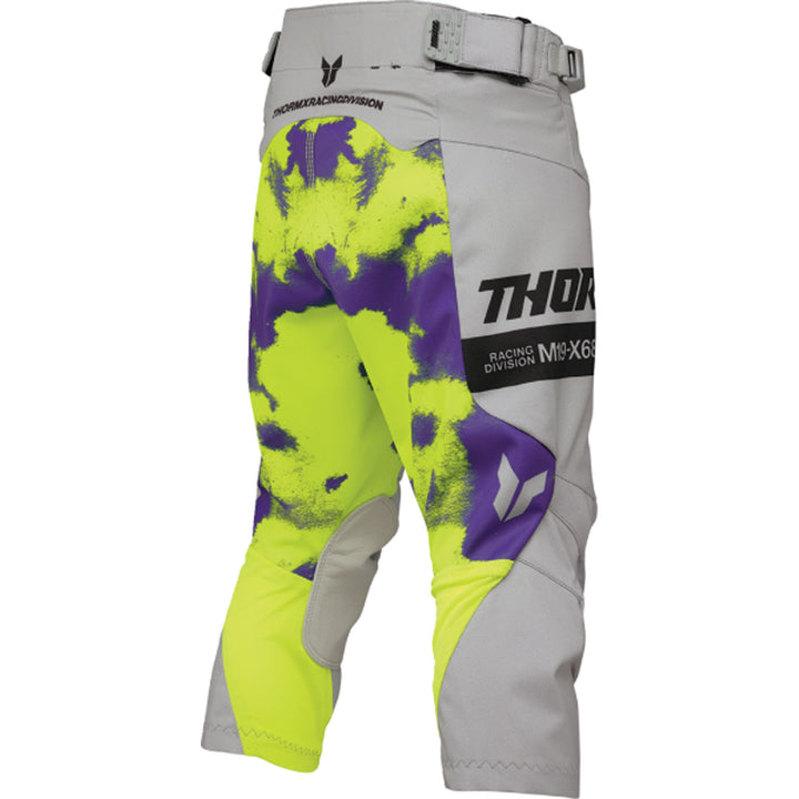THOR Youth LAUNCHMODE Bleach Pants Gray/Acid - Rear Right Side View
