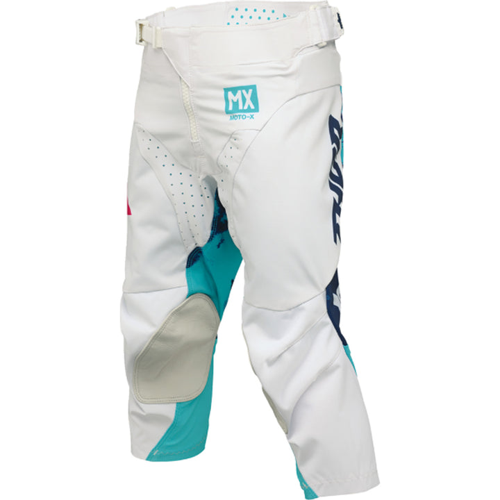 THOR Youth LAUNCHMODE Bleach Pants White/Aqua - Front Left Side View