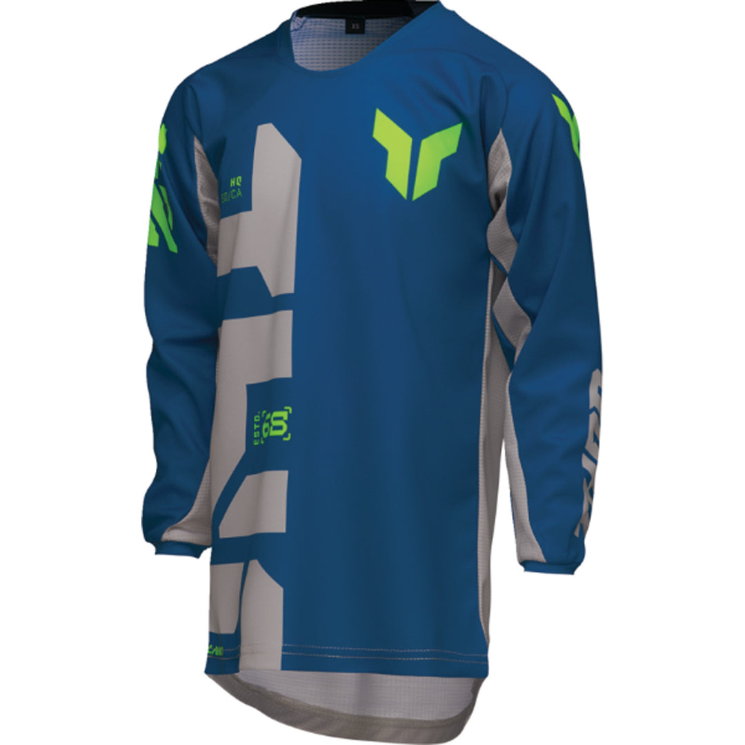 THOR Youth LAUNCHMODE Forge Jersey Blue - Front Left Side View