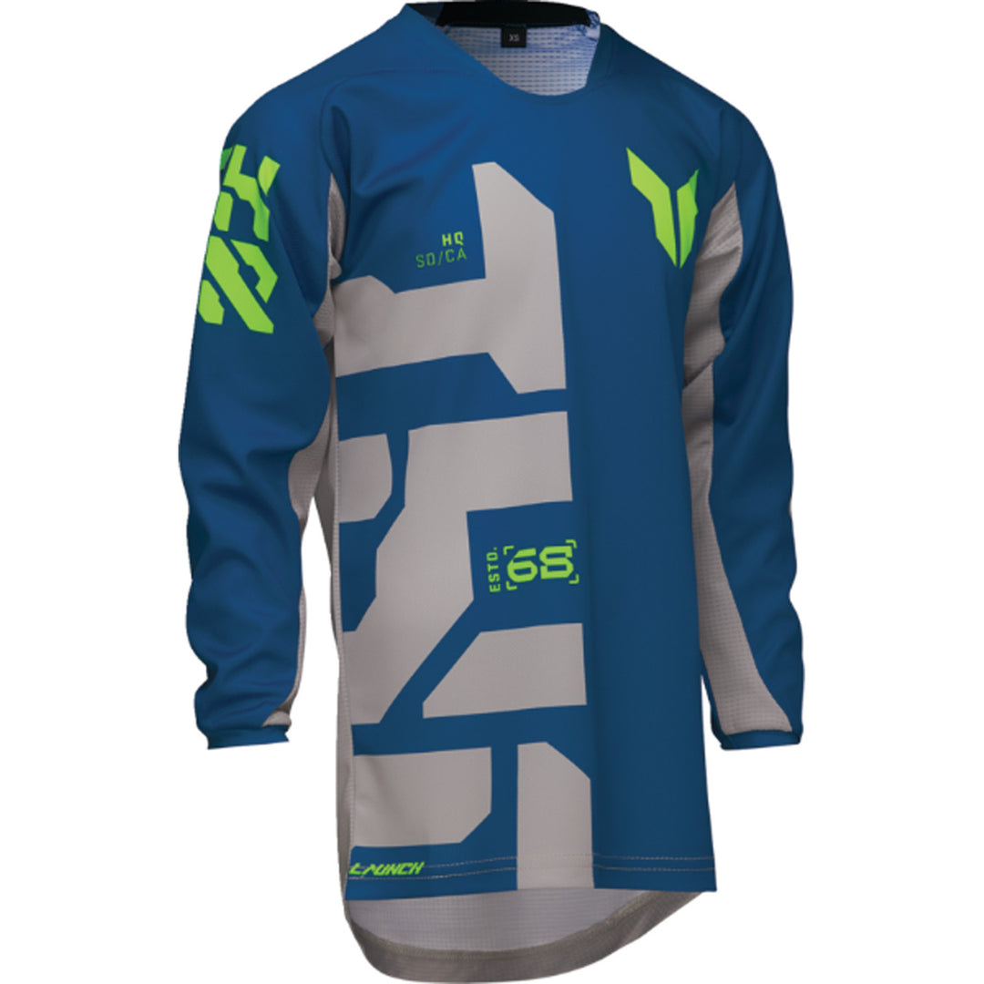 THOR Youth LAUNCHMODE Forge Jersey Blue - Front Right Side View