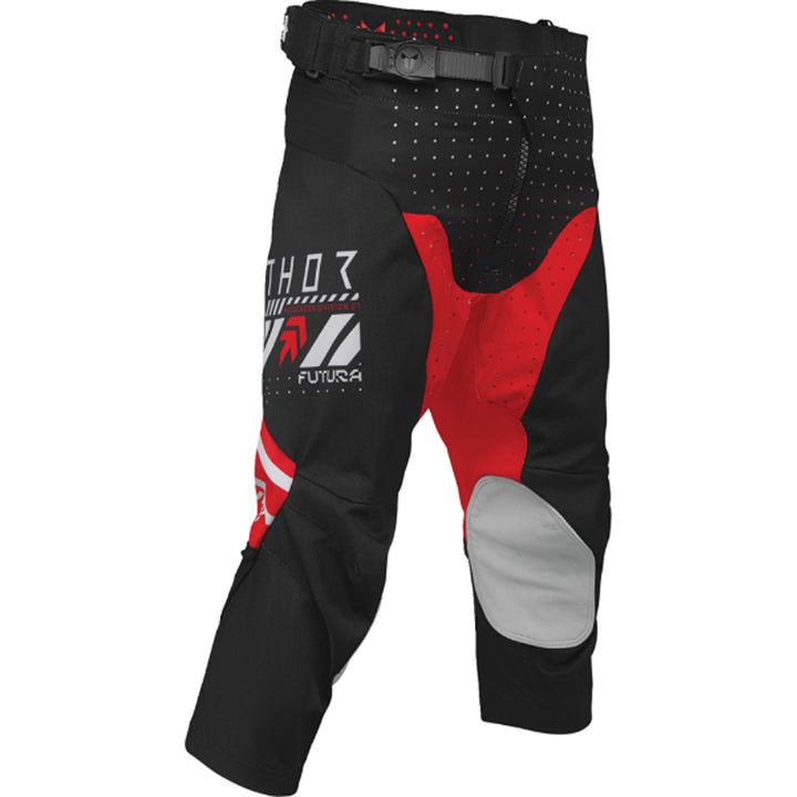 THOR Youth LAUNCHMODE Futura Pants Black/Red - Front Right Side View