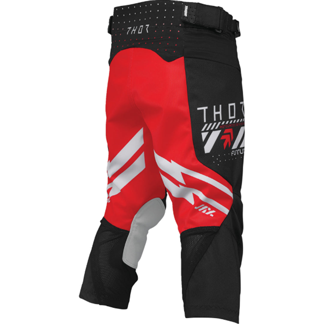 THOR Youth LAUNCHMODE Futura Pants Black/Red - Rear Right Side View