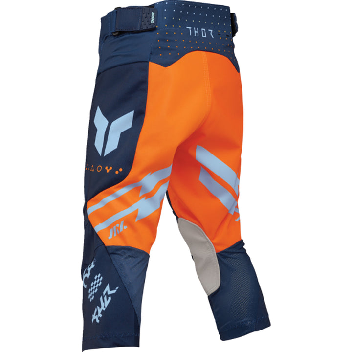 THOR Youth LAUNCHMODE Futura Pants Navy/Orange - Rear Left Side View