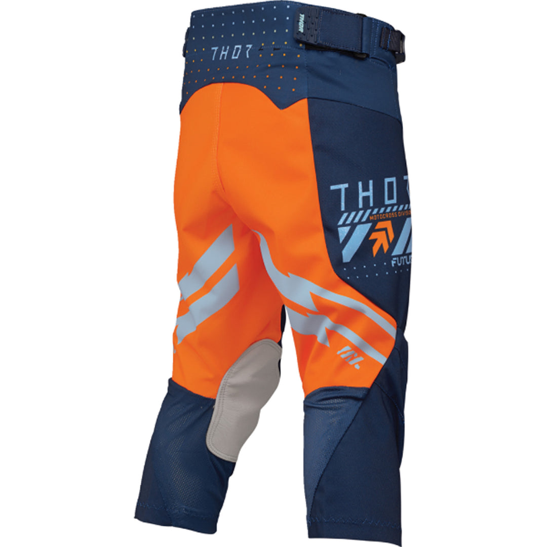 THOR Youth LAUNCHMODE Futura Pants Navy/Orange - Rear Right Side View