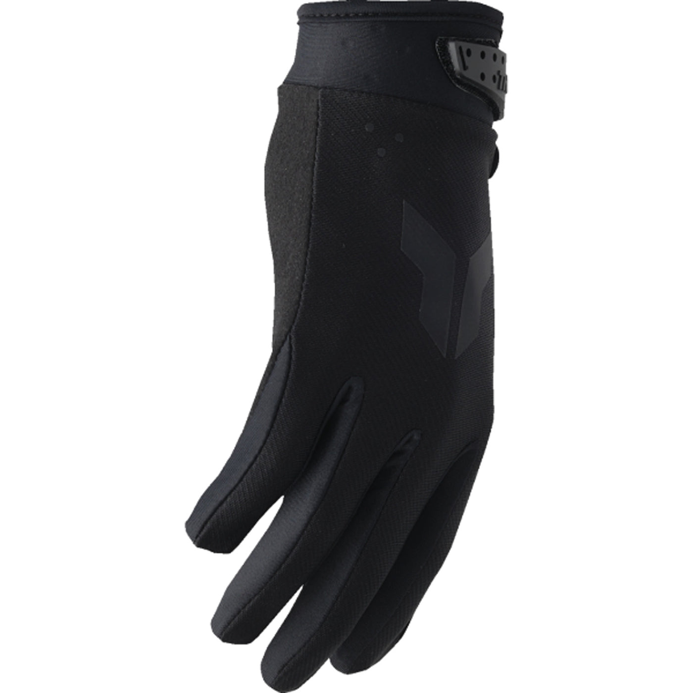 THOR Youth LAUNCHMODE Split Gloves Black - Side Back of Hand View