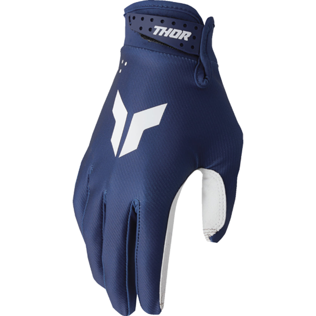 THOR Youth LAUNCHMODE Split Gloves Navy - Back of Hand View