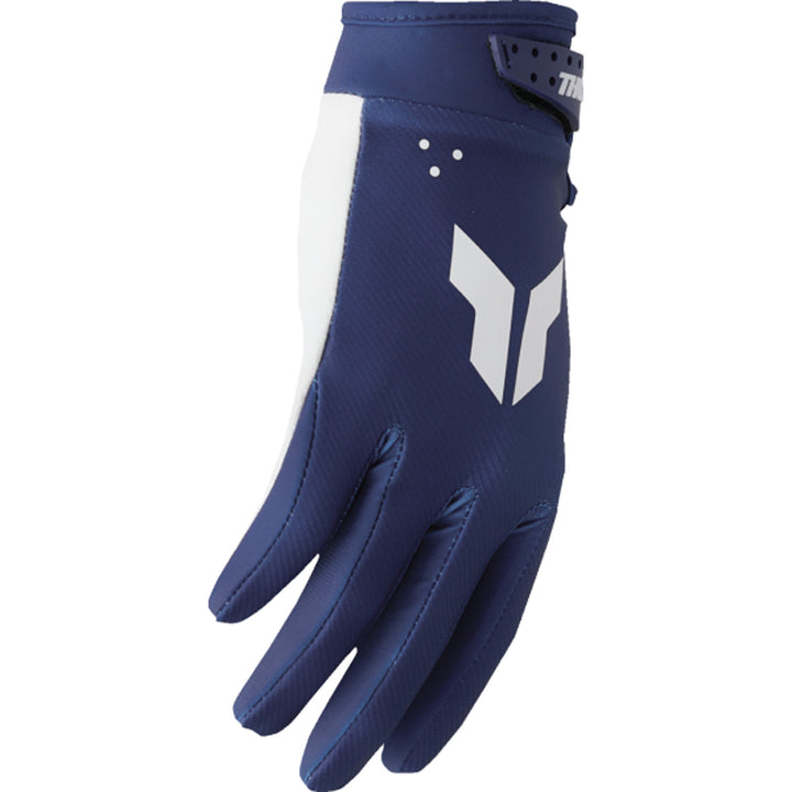 THOR Youth LAUNCHMODE Split Gloves Navy - Side Back of Hand View