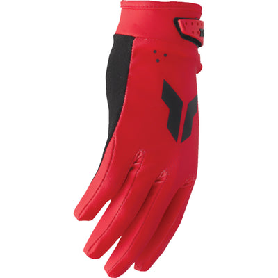 THOR Youth LAUNCHMODE Split Gloves Red - Side Back of Hand View