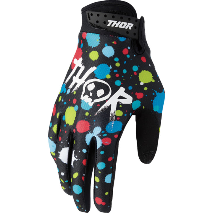 THOR Youth LAUNCHMODE Splat Gloves Multi - Back of Hand View