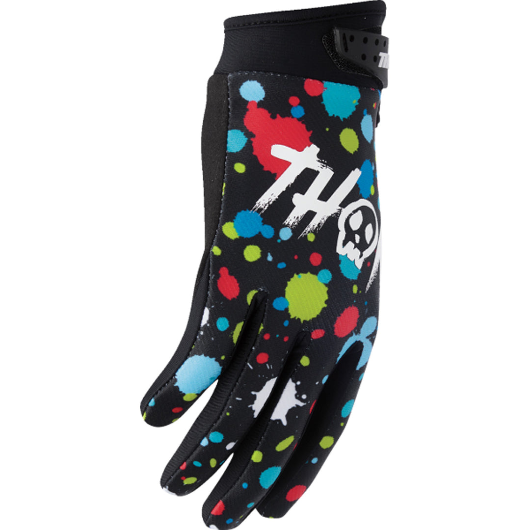 THOR Youth LAUNCHMODE Splat Gloves Multi - Side Back of Hand View