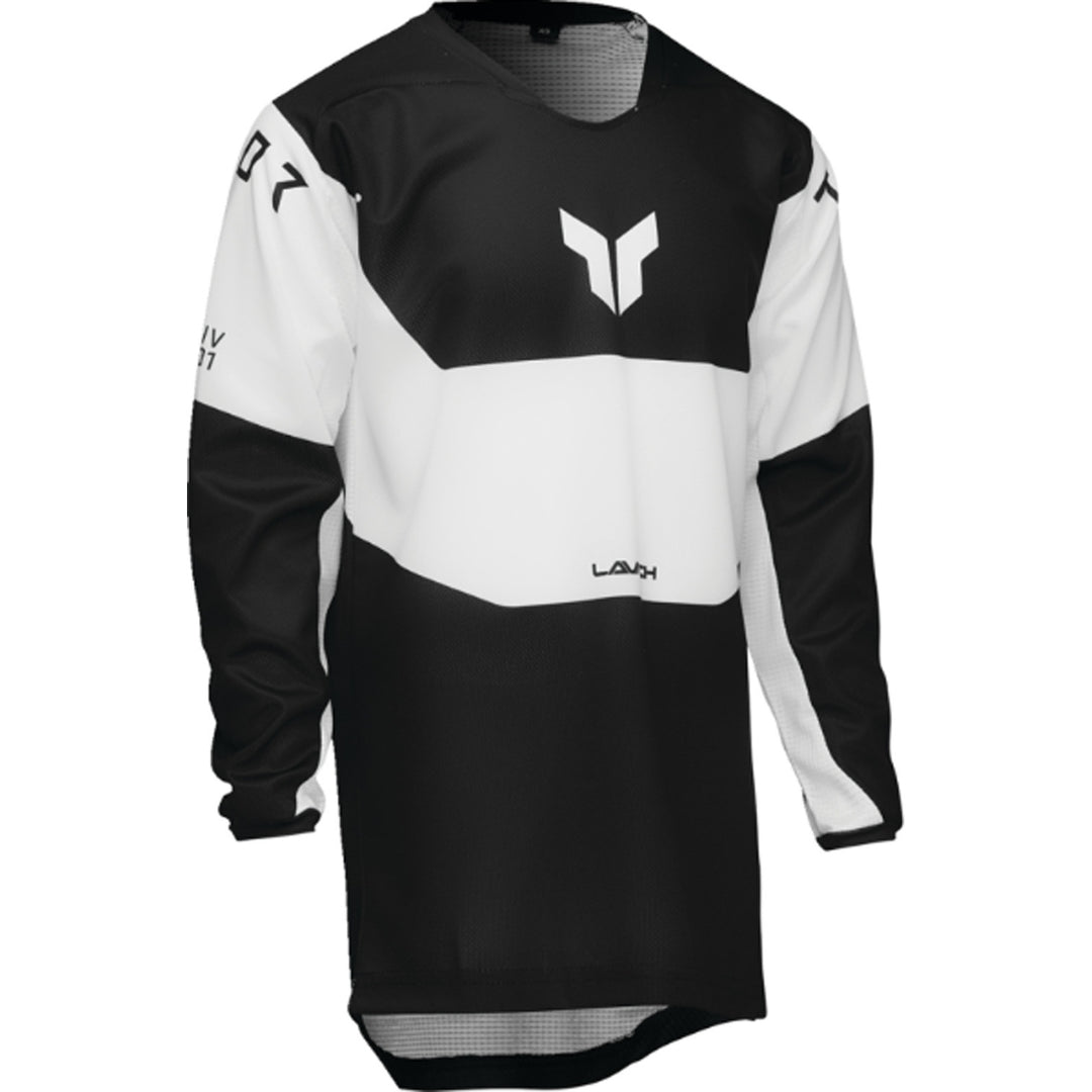 THOR Youth LAUNCHMODE Storm Jersey Black - Front Right Side View