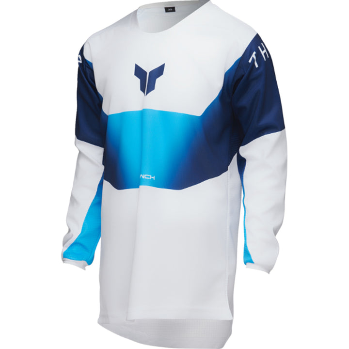 THOR Youth LAUNCHMODE Storm Jersey White - Front Left Side View