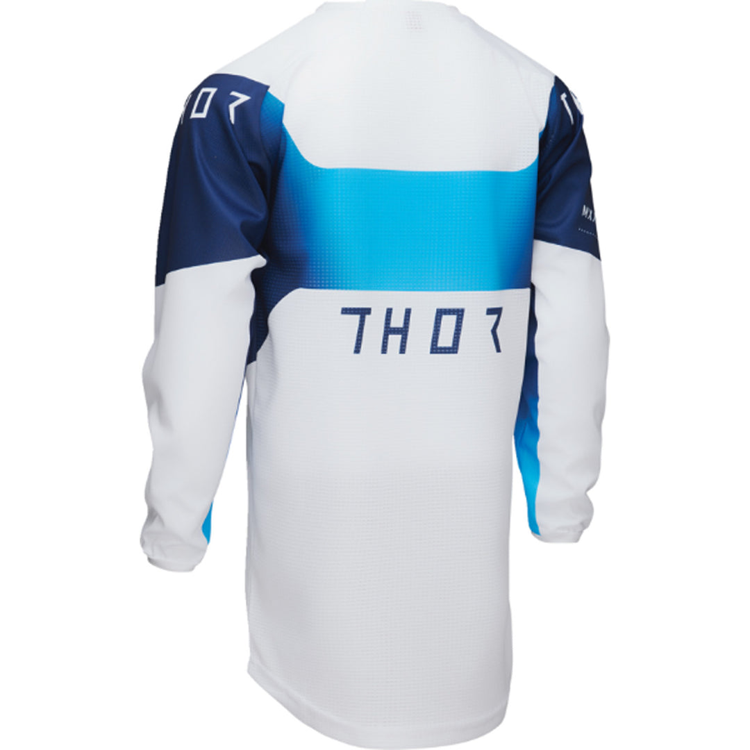 THOR Youth LAUNCHMODE Storm Jersey White - Rear Left Side View