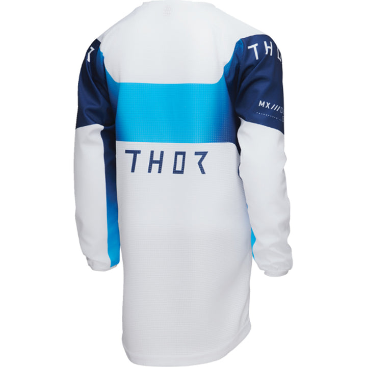 THOR Youth LAUNCHMODE Storm Jersey White - Rear Right Side View