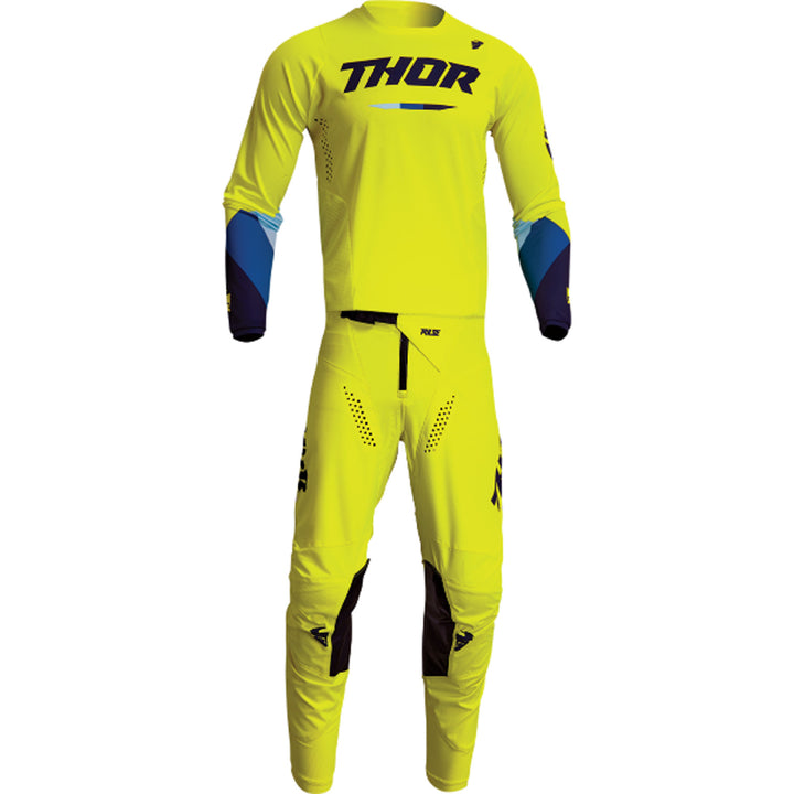 THOR Youth Pulse Tactic Jersey Acid - Front View with Pants