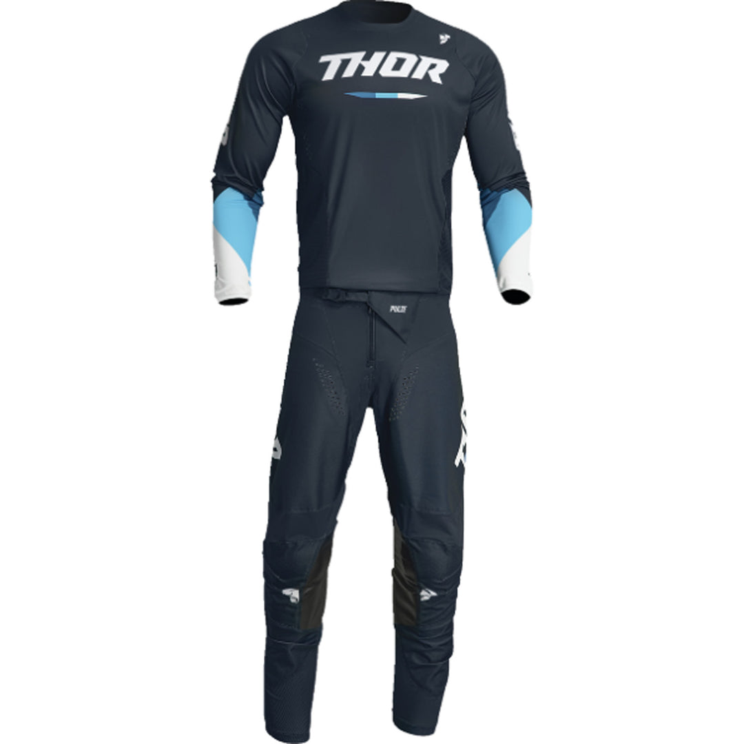THOR Youth Pulse Tactic Jersey Midnight - Front View with Pants