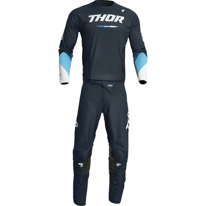 THOR Youth Pulse Tactic Jersey Midnight - Front View with Pants