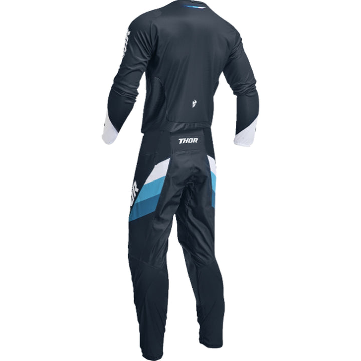 THOR Youth Pulse Tactic Jersey Midnight - Rear View with Pants