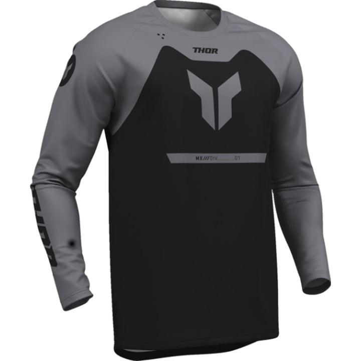 THOR Youth RIDEMODE Menace Jersey Black - Front Right Side View